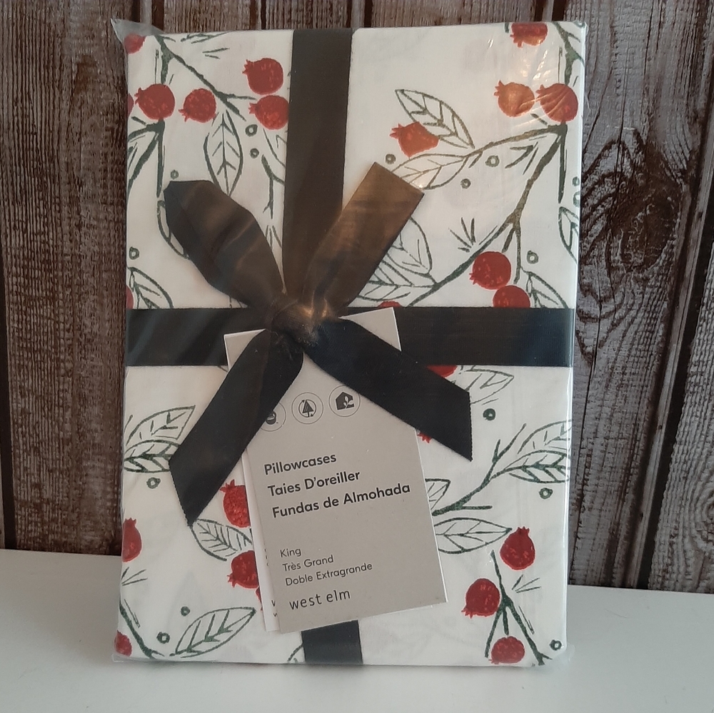 West Elm Pomegranate Percale King Pillow Case (Set of 2)